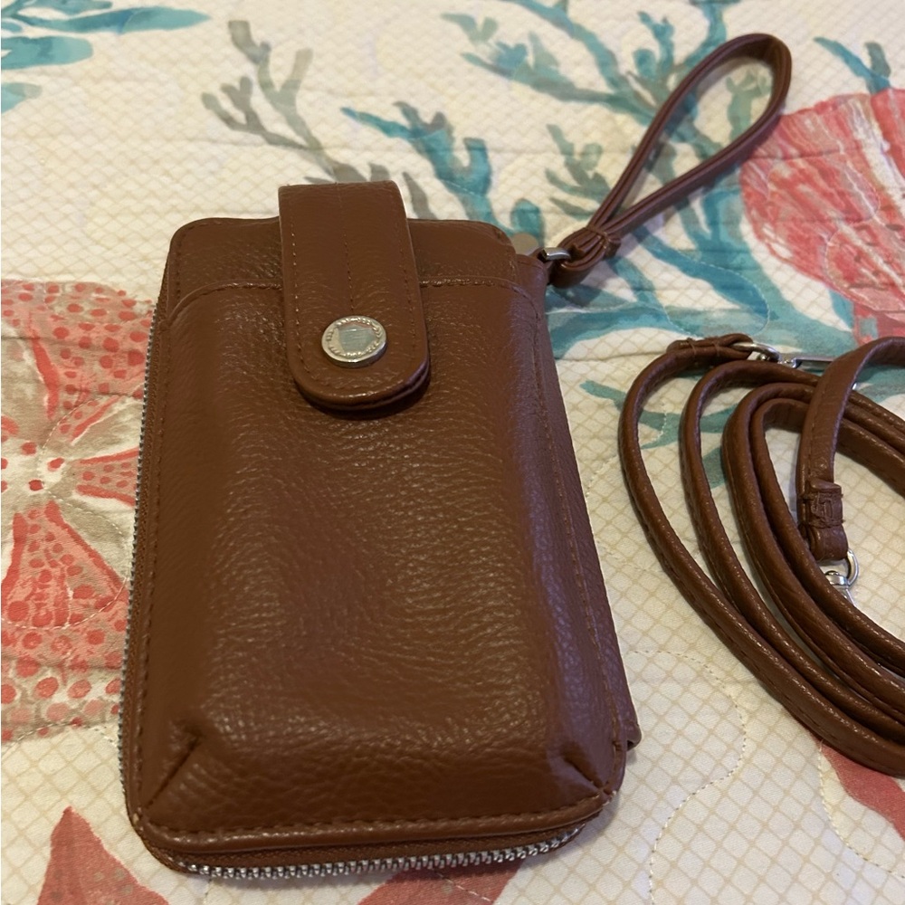 Brown Leather Wristlet Wallet